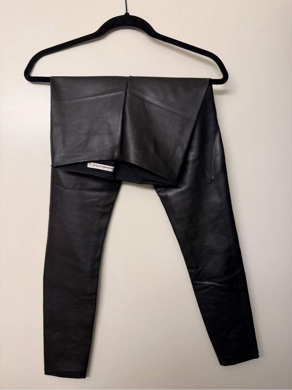 Abercrombie & Fitch Black Faux Leather Leggings for Kids
